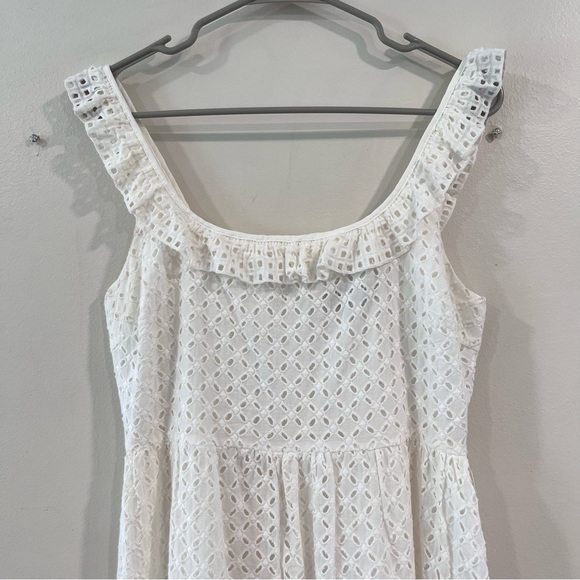 Lulus Make a Wish‎ White Eyelet Ruffled Mini Dress MEDIUM - Picture 6 of 13